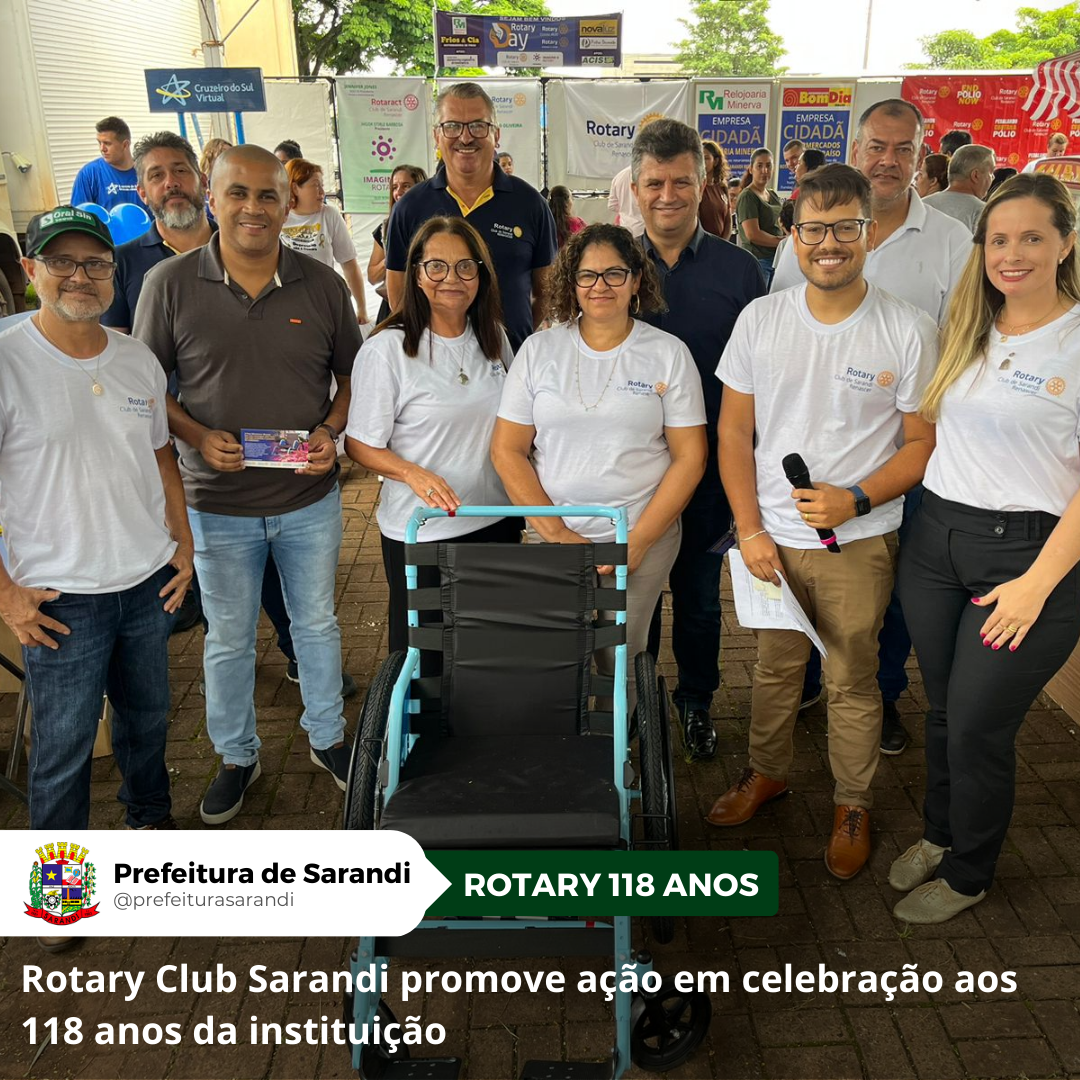Rotary Club Sarandi promove ação em celebração aos 118 anos da instituição